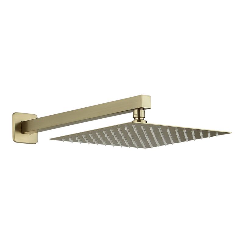 10-inch Brushed Gold Wall Mount Dual Shower Head Hand Shower Set