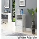 preview thumbnail 14 of 22, Convenience Concepts Xtra Storage 2 Door Cabinet with Shelf White Faux Marble