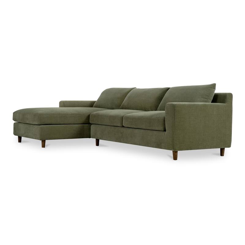 NADAAL STUDIOS Veyric Right-Facing Sectional Sofa, High Back, Chenille Performance Fabric, Feather Blend Seat, Seats 4, White