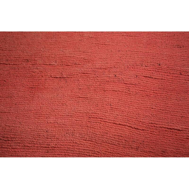 Pink Modern Gabbeh Oriental Area Rug Handmade Solid Wool Carpet - 3'11" x 6'7"