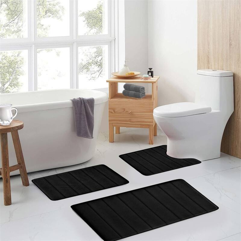 Bathroom Rugs Set Memory Foam