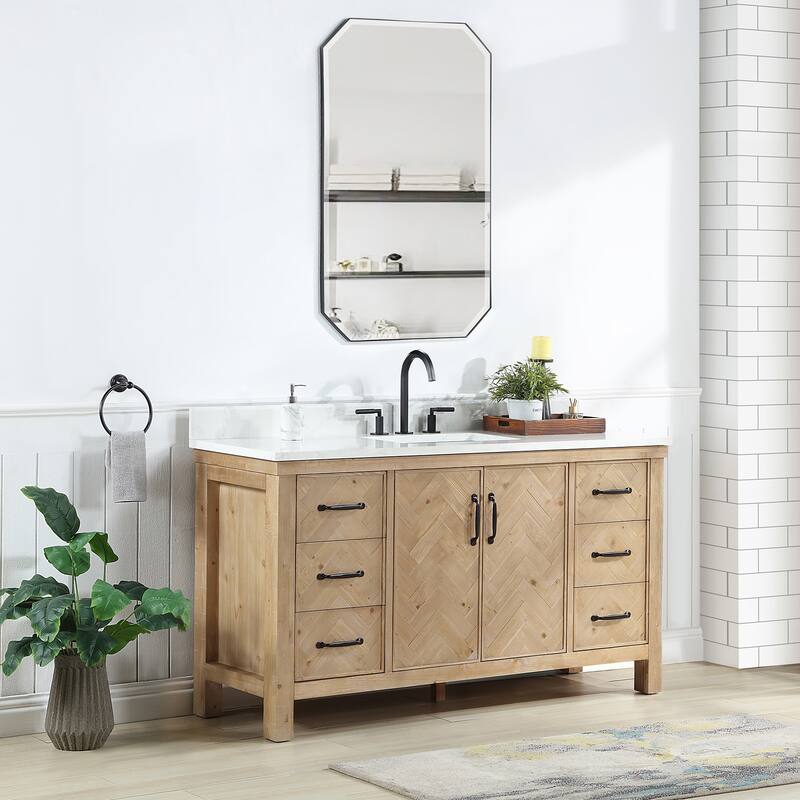 Javier Bath Vanity with Composite Stone Top without Mirror