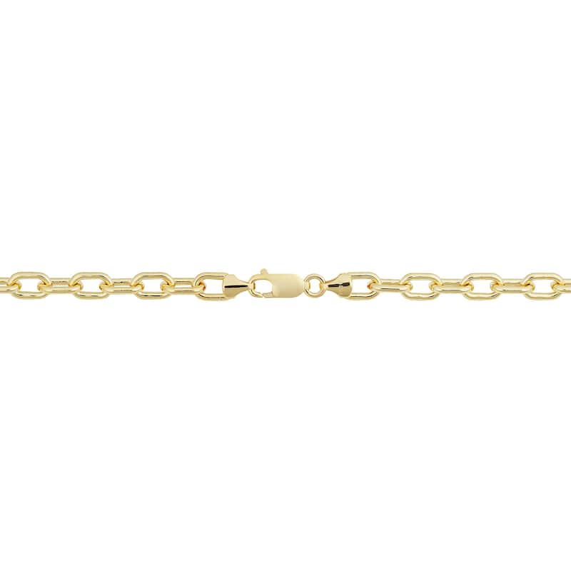 Solid 14k Yellow Gold Filled 6.1 mm Parallel Cable Link Chain Necklace for Men and Women