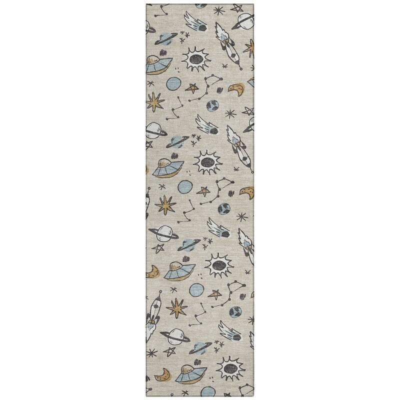 Machine Washable Indoor/ Outdoor Spaceship Chantille Rug