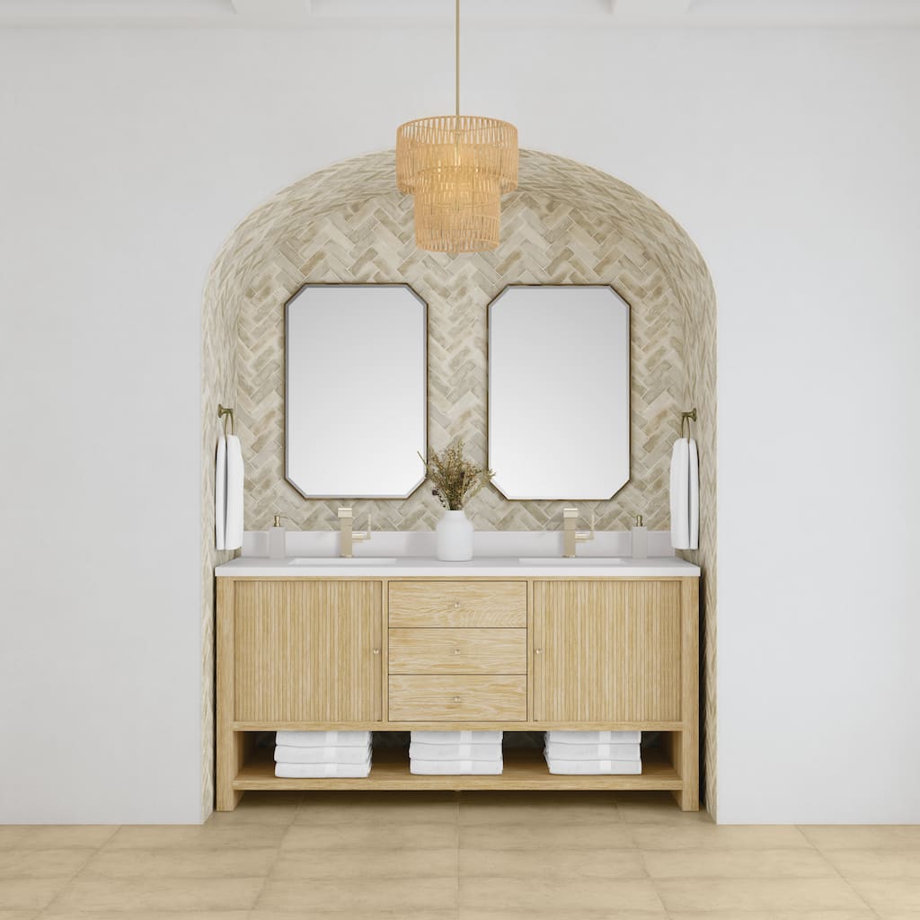 James Martin Vanities Marigot Single 72" Double Vanity, Sunwashed Oak