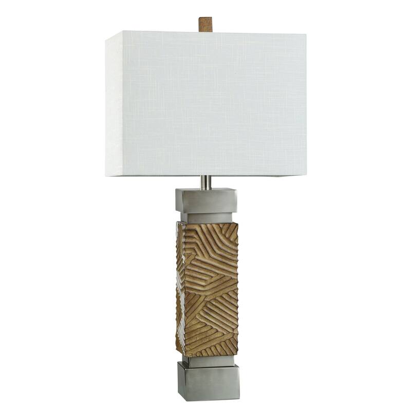 Bonafide Table Lamp - Abstract Line Base With Silver Accents