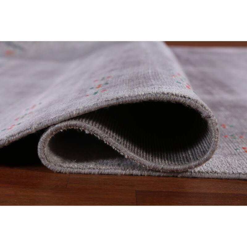 Hand Knotted Oriental 100% Wool Carpet Tribal Tribal Purples Gabbeh Area Rug - 12' 4'' X 9' 2''