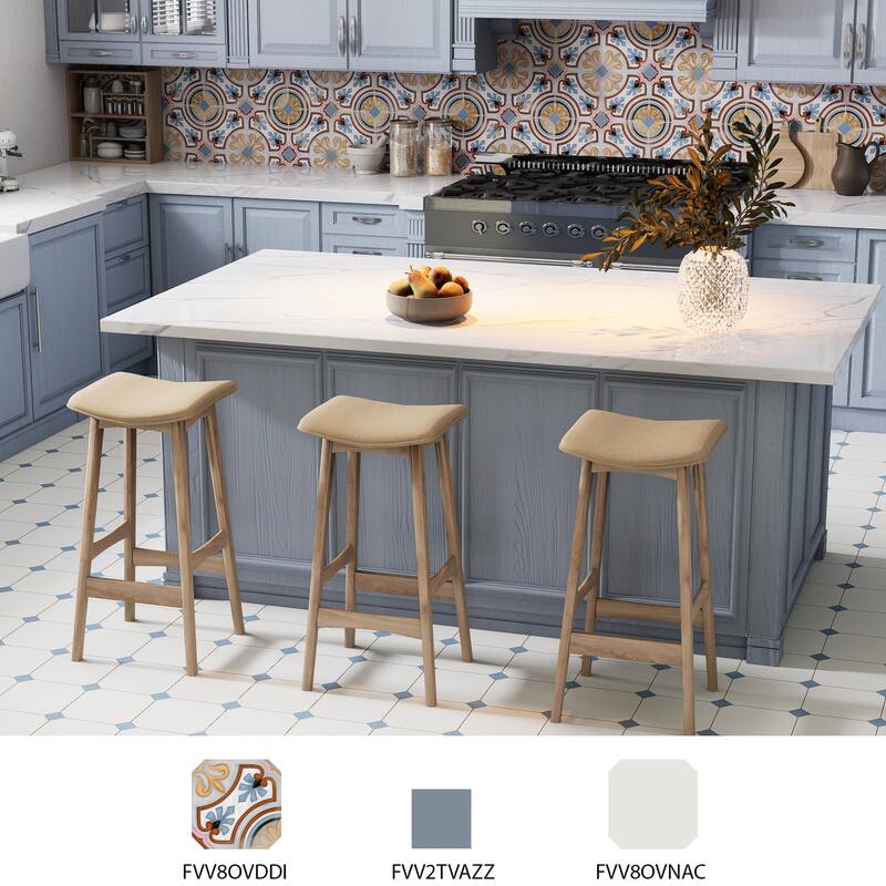 Merola Tile Vaudeville Octagon Deco Diglas with Taco Azzuro 7-7/8" x 7-7/8" Porcelain Floor and Wall Tile