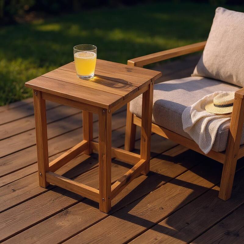 Sonoma Modern Outdoor Acacia Side Table