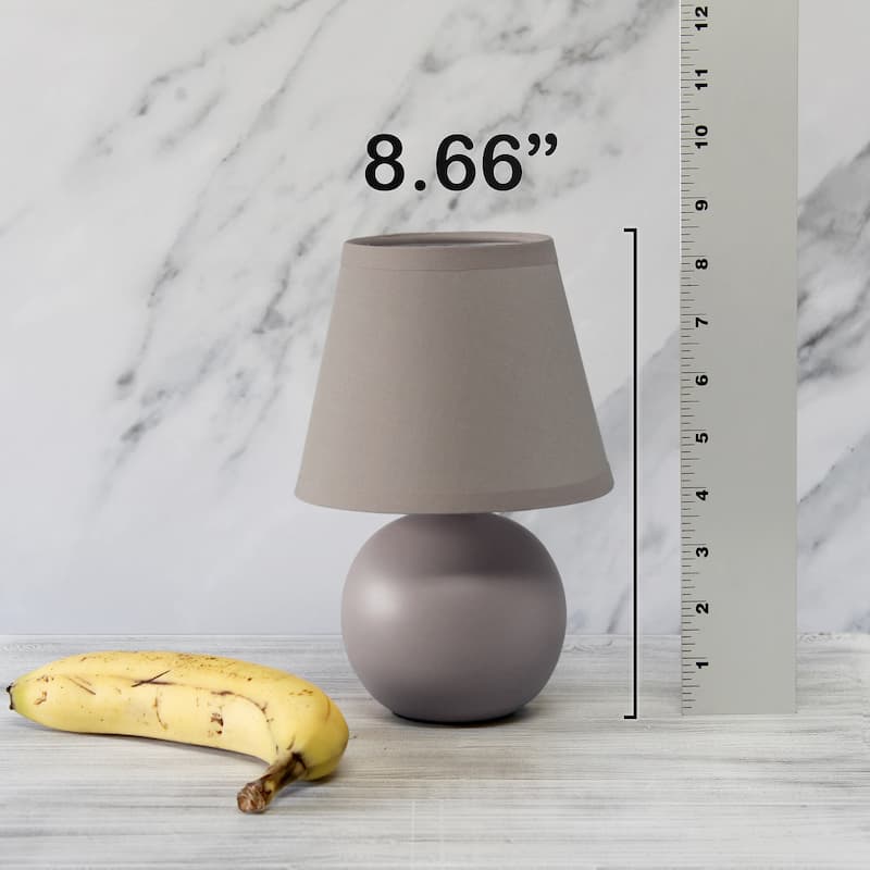 8.66" Petite Orb Lamp Two Pack Set w Matching Fabric Shade