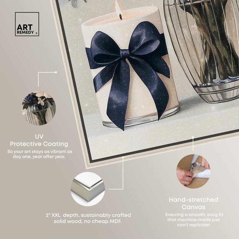Ivory Perfume Flowers in Vase Canvas by Art Remedy