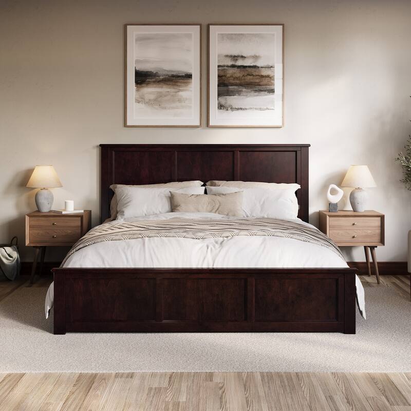 Charlotte Solid Wood Low Profile Platform Bed with Matching Footboard