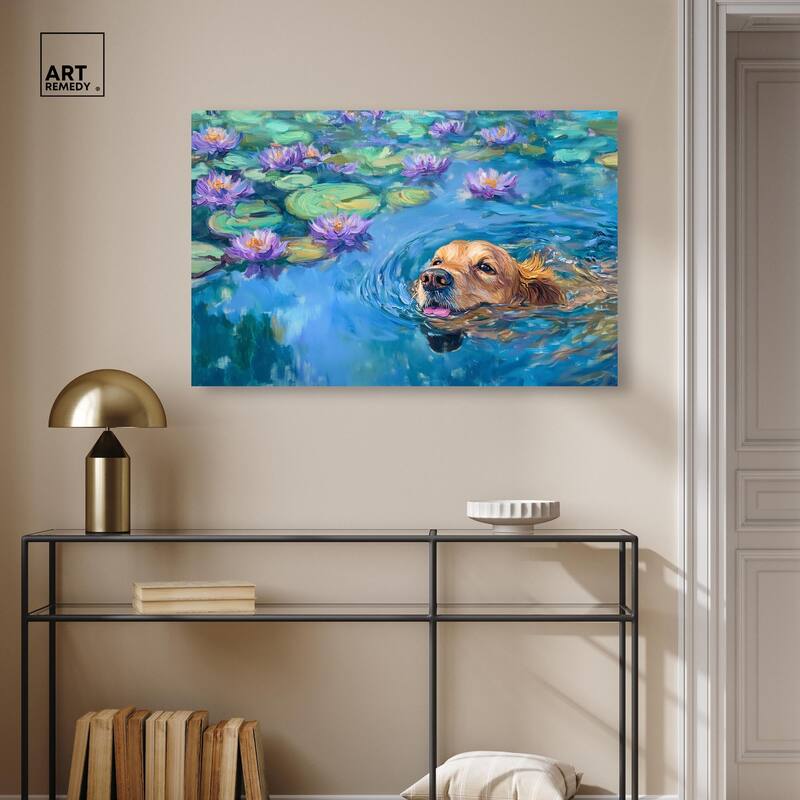 Watery Wag II Canvas by Art Remedy, Gallery Wrapped