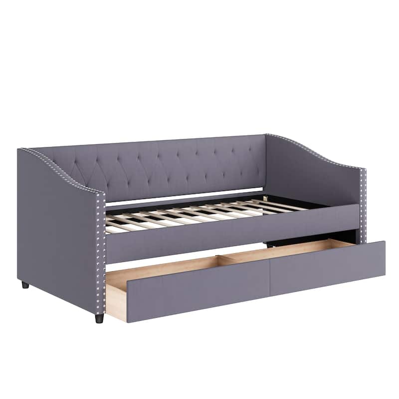 Christopher Knight Home - Ardelle Contemporary Wood Upholstered Daybed with 2 Storage Drawers