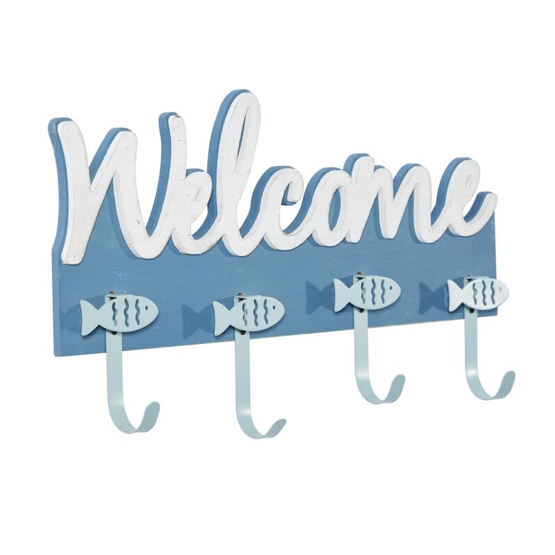 Wood Wall Hook - Blue - Roche River Decor