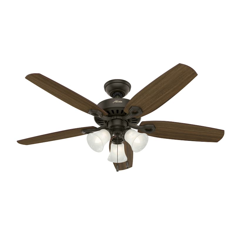 Hunter Fan 52 Inch Builder Plus Ceiling Fan with 3-Light Fixture - Bronze - N/A