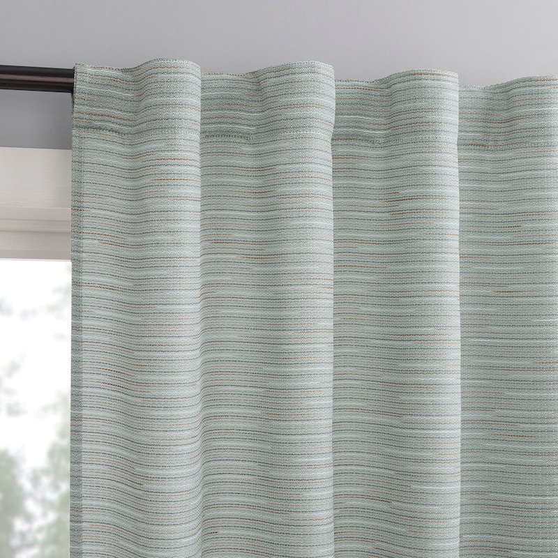 No. 918 Laurel Space Dyed Textured Semi-Sheer Back Tab 1-Piece Curtain Panel, Single Panel - 40" x 63" - Sage Green
