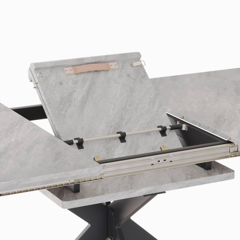 Extendable Very large Dining Table Modern Table Set for Dining Room, party Table,Conference table, metal X shape Legs