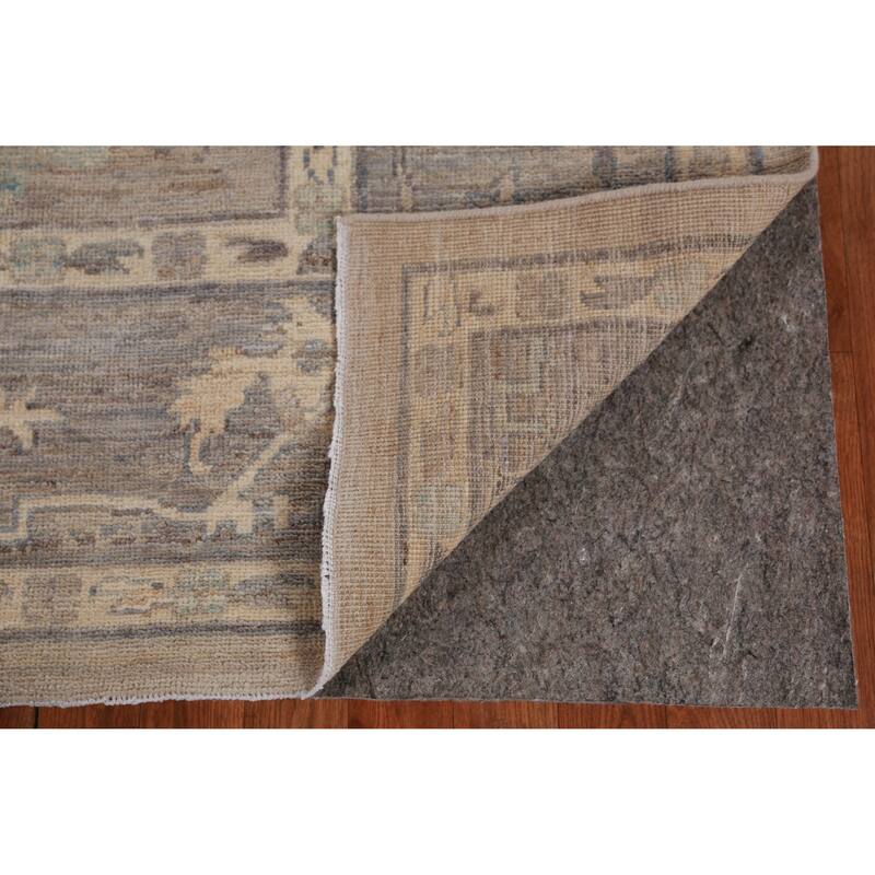 Hand Knotted Oriental 100% Wool Carpet Transitional All-Over Beige & Ivories Oushak Area Rug - 12' 1'' X 9' 1''