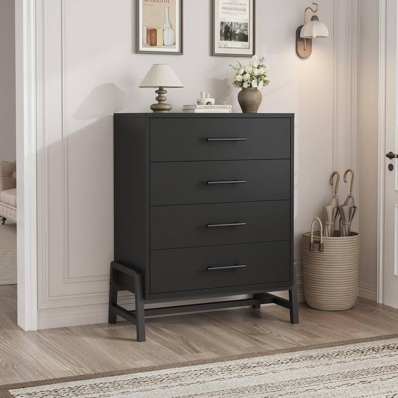 4 Drawer Freestanding Dresser Storage Chest for Living Room, Bedroom