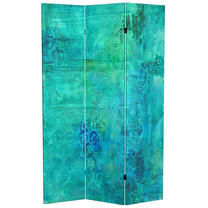 Handmade 6' Double Sided Water Bird Canvas Room Divider