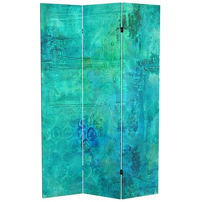 Handmade 6' Double Sided Water Bird Canvas Room Divider