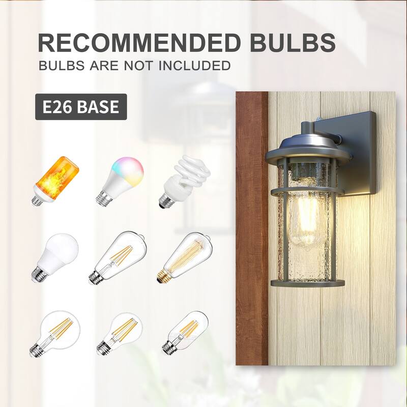 1-Light Black Dusk-to-Dawn Outdoor Wall Light