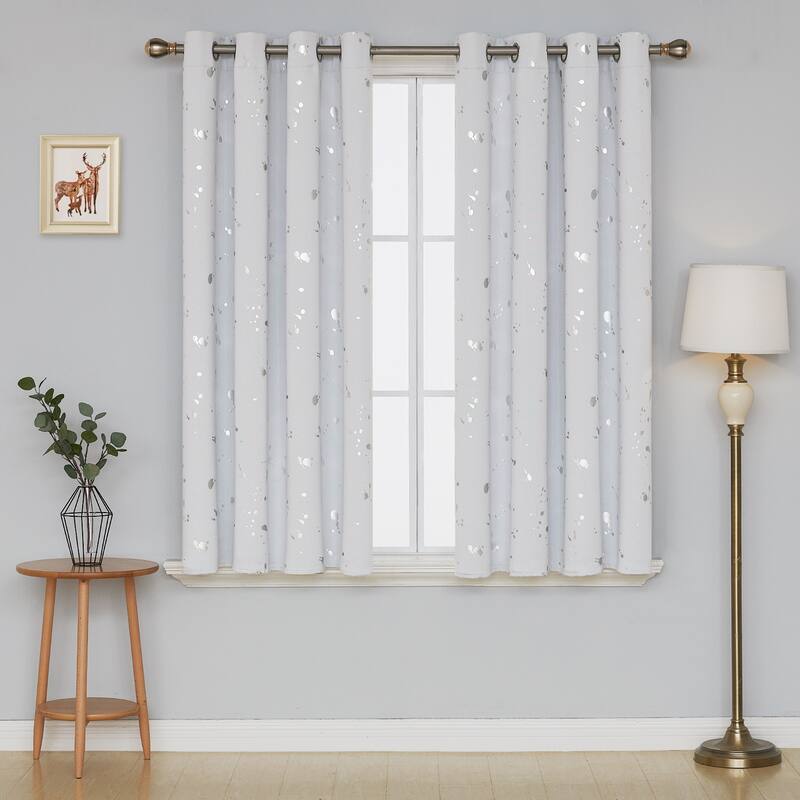 Deconovo Silver Spot 52 Width Curtain Panel Pair (2 Panel)