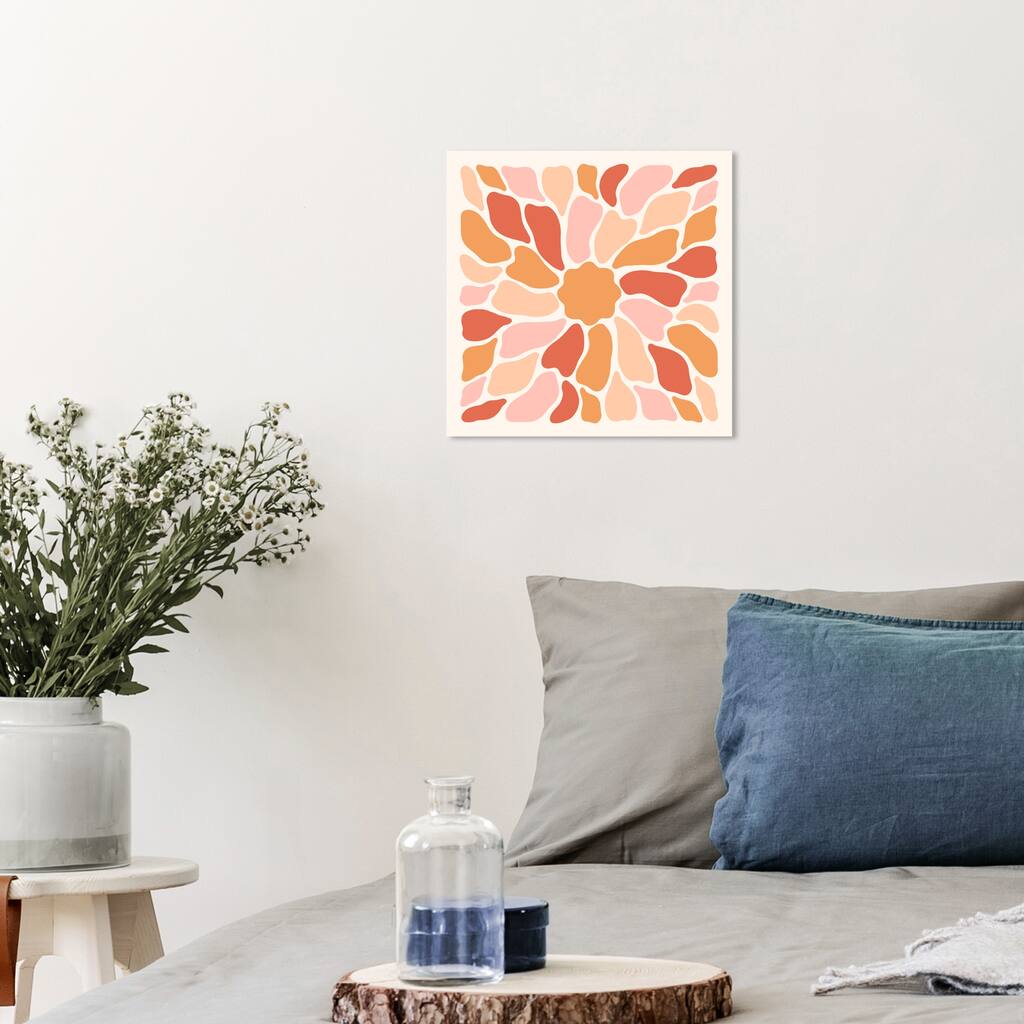 Wynwood Studio Canvas Abstract Chrysanthemum Closeup Pink and Light Pink Modern & Contemporary Wall Art Canvas Print