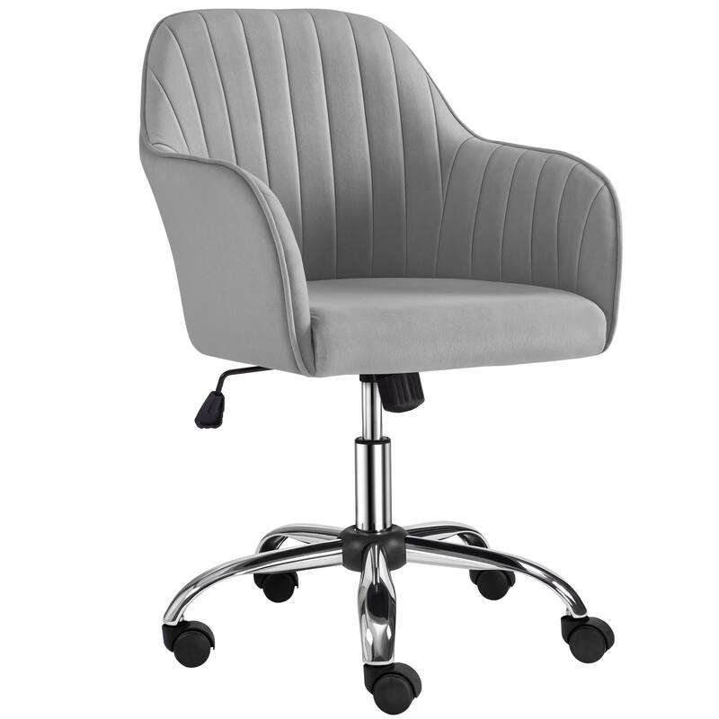 Yaheetech Desk Chair Height-Adjustable Swivel Computer Chair - Light Gray