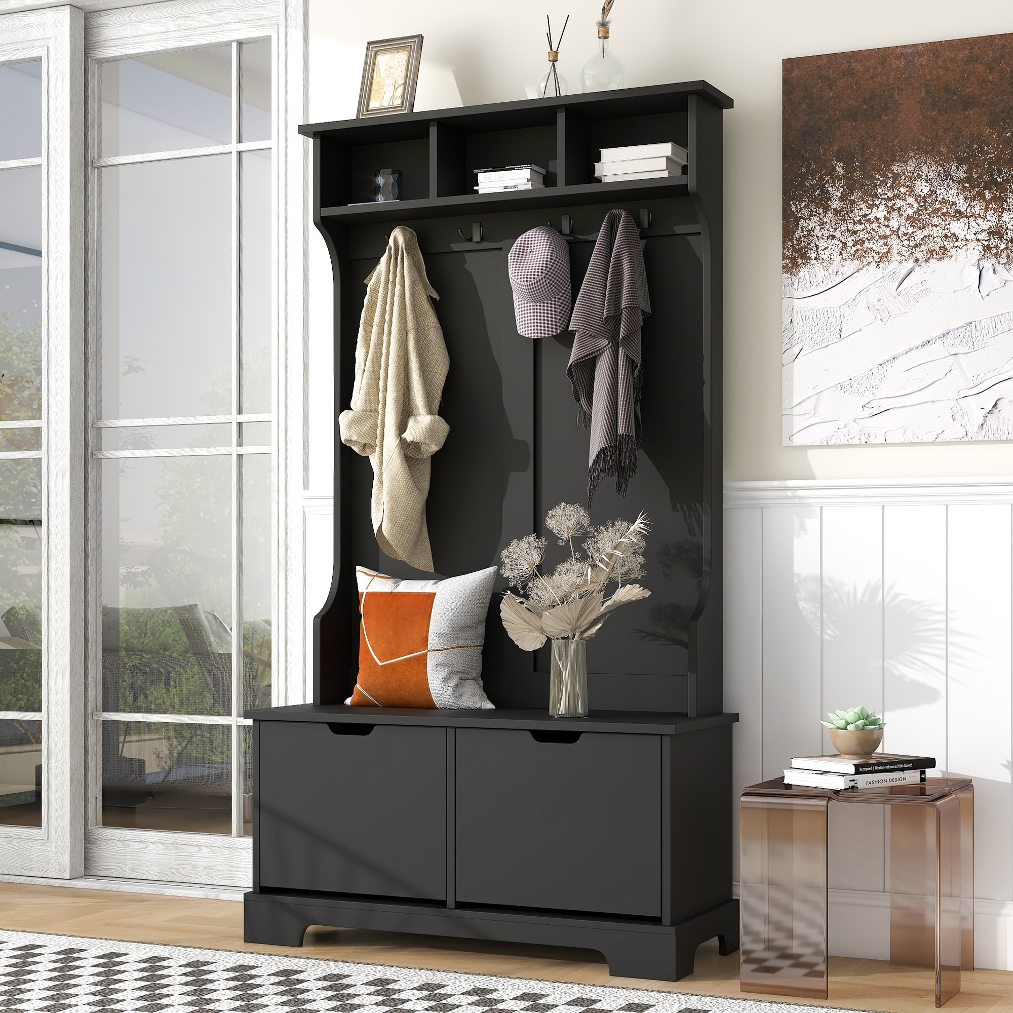 Halstead hall tree with bench and shoe 2025 storage