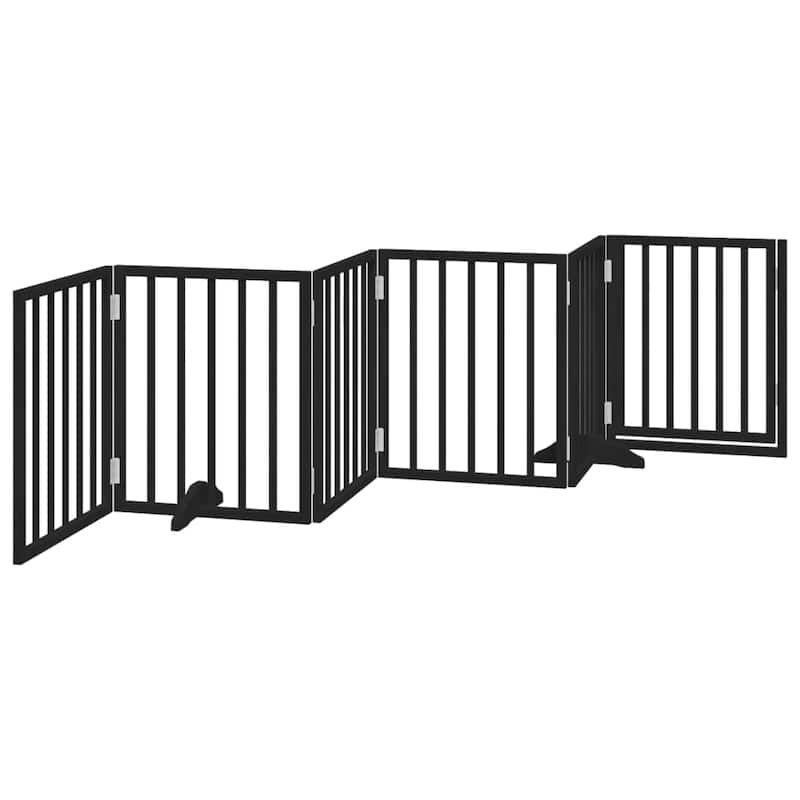 vidaXL Dog Gate Foldable Poplar Wood
