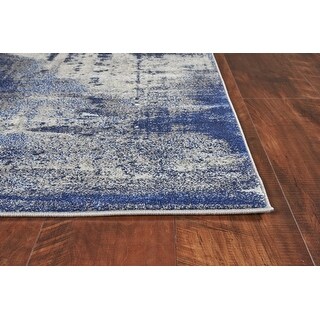 3' x 5' Ice Blue Abstract Brushstrokes Area Rug - 3'6