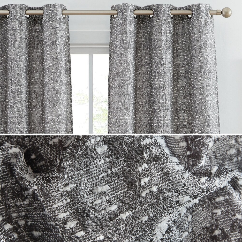 White Gray Handmade Window Curtain, 3D Geometry Lines Curtains for Bedroom Decor, Modern Abstract Art Chic offers Window Drapes