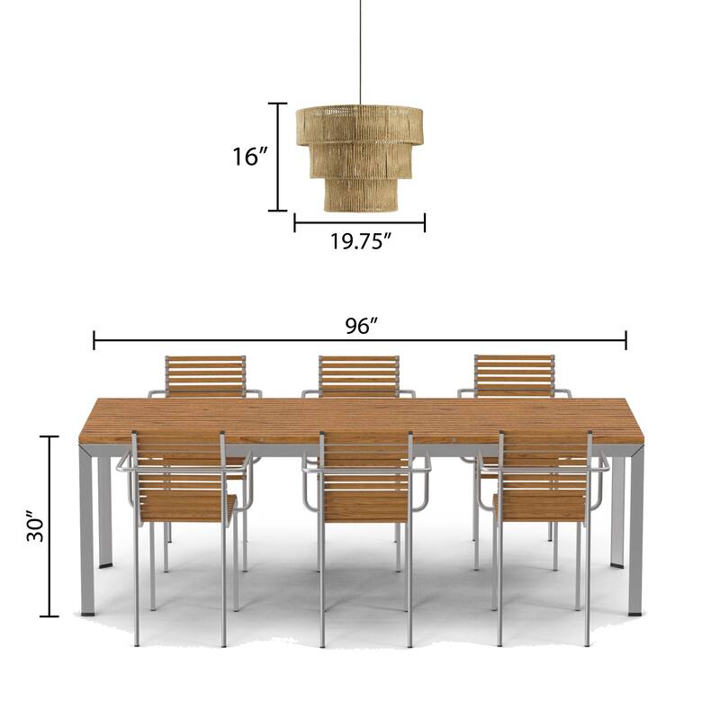 Primrose River of Goods Tan and Black Jute and Metal 19.75-Inch Pendant Light with Adjustable Hanging Cord