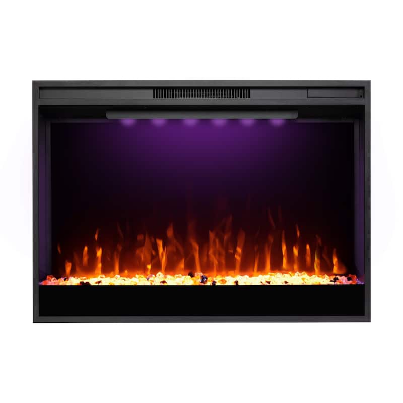 36 In. Wall-Mounted Electric Fireplace With Remote Control