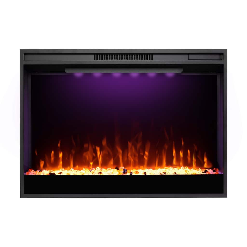 36 In. Wall-Mounted Electric Fireplace With Remote Control