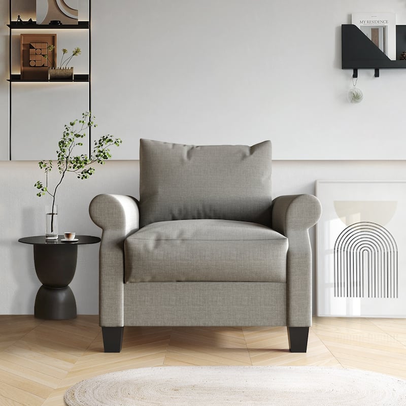 CraftPorch Classic Linen Upholstered Arm Chair