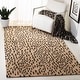 preview thumbnail 2 of 26, SAFAVIEH Handmade Soho Yamina Leopard N.Z. Wool Rug 3'6" x 5'6" - Beige/Brown