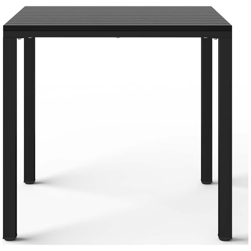 Frond and Form 31.5 Inch Outdoor Square Dining Table with Metal Frame