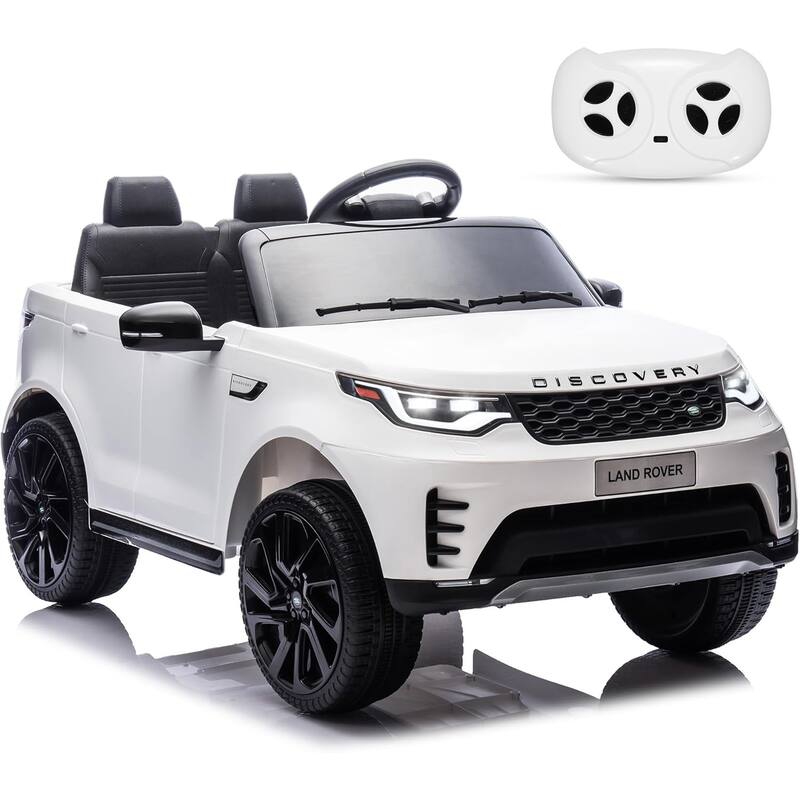 12V Kids Ride On Car,Licensed Land Rover Style, 4.5Ah Battery, 2 Motors, 3 Speed Modes, Safety Features - White