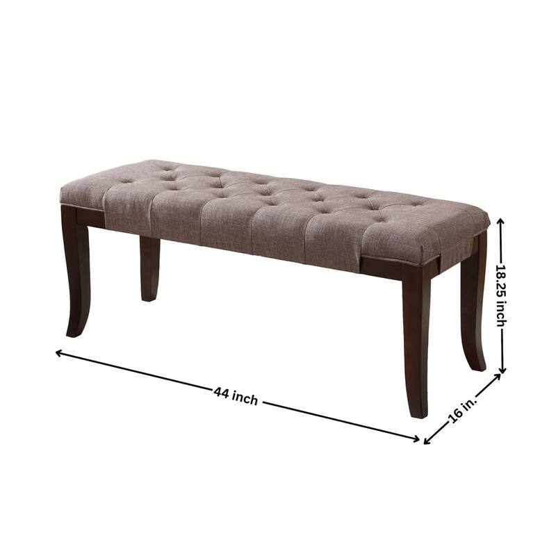 Fabric Tufted Turned Leg Dining Bench