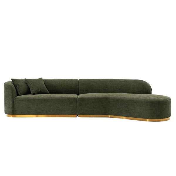 Manhattan Comfort Contemporary Daria Linen Sofa Sectional with Pillows in Ivory Manhattan Comfort Contemporary Daria Linen Sofa Sectional with Pillows in Ivory