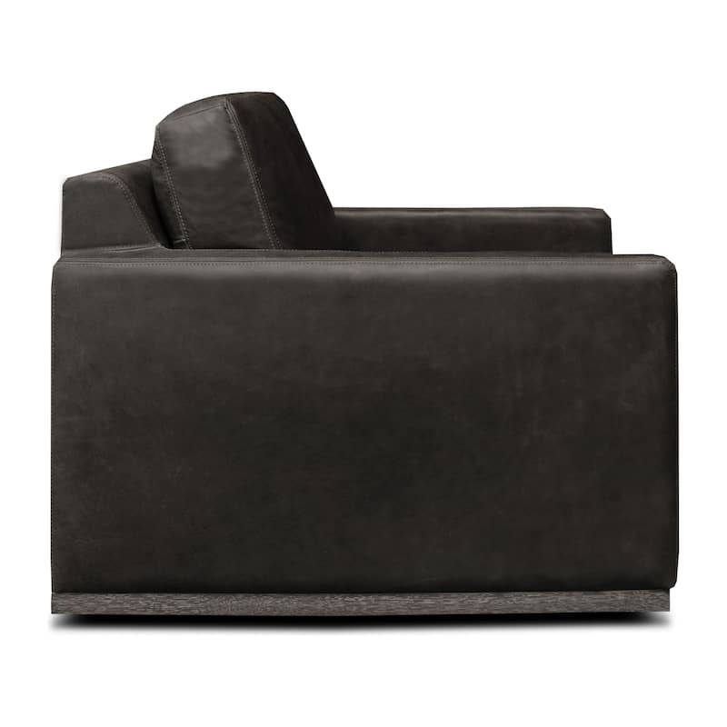 Monterrey Top Grain Leather Modern Americana Swivel Armchair