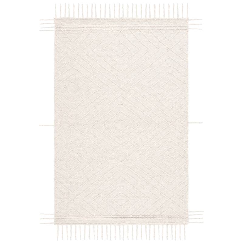 SAFAVIEH Handmade Natura Zekie Stripe Wool Rug - 4' x 6' - Ivory