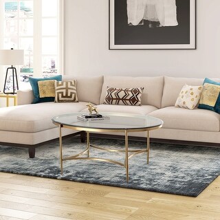 GZMR Home Modern Oval Glass Coffee Table - Bed Bath & Beyond - 31938824