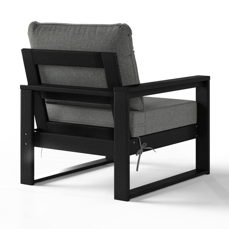 Endless Patio Deep Seating Left Arm Chair with Black Frame