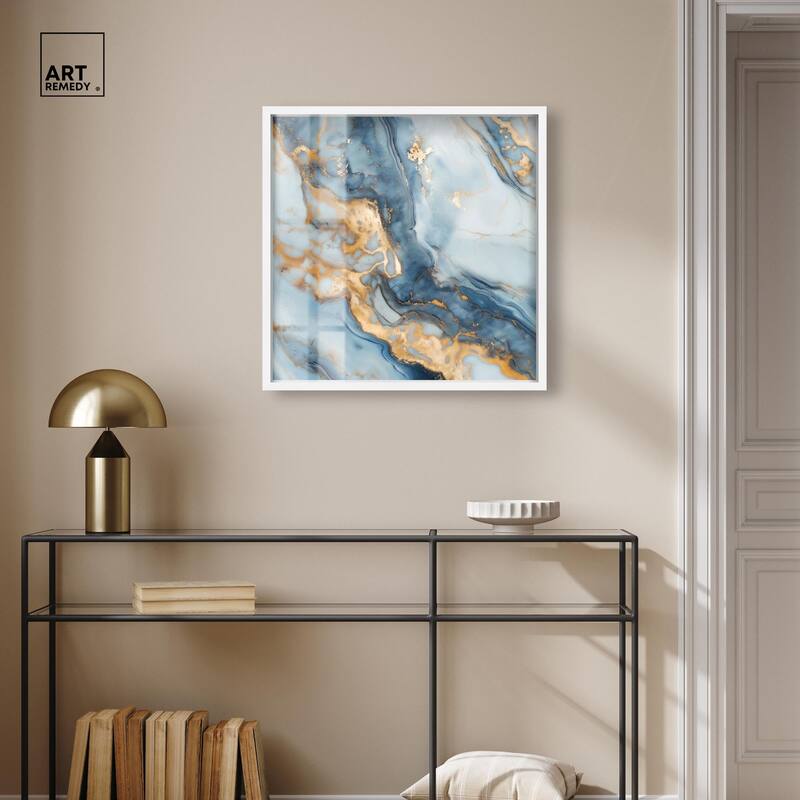 Golden Cloud Marble Shadowbox by Art Remedy