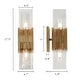 preview thumbnail 6 of 15, Modern Glam Luxury Gold 2-Light Dimmable Wall Sconce Art Glass Bathroom Vanity for Hallway - 4.7" W x 5.9" D x 17.5" H