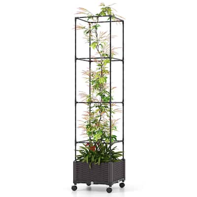Costway 1/2 PCS 67" Planter Raised Garden Bed with Planter Box
